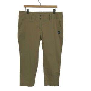 NWT Lands' End Womens Size 12 12x24 Dark Khaki Cropped Mid Rise Chino Pants NEW